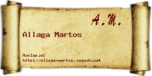 Allaga Martos névjegykártya
